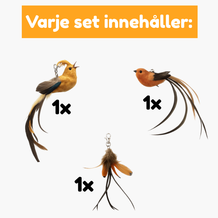 Fjäderleksaker för katt (3 Pack)